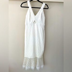 White lace midi dress